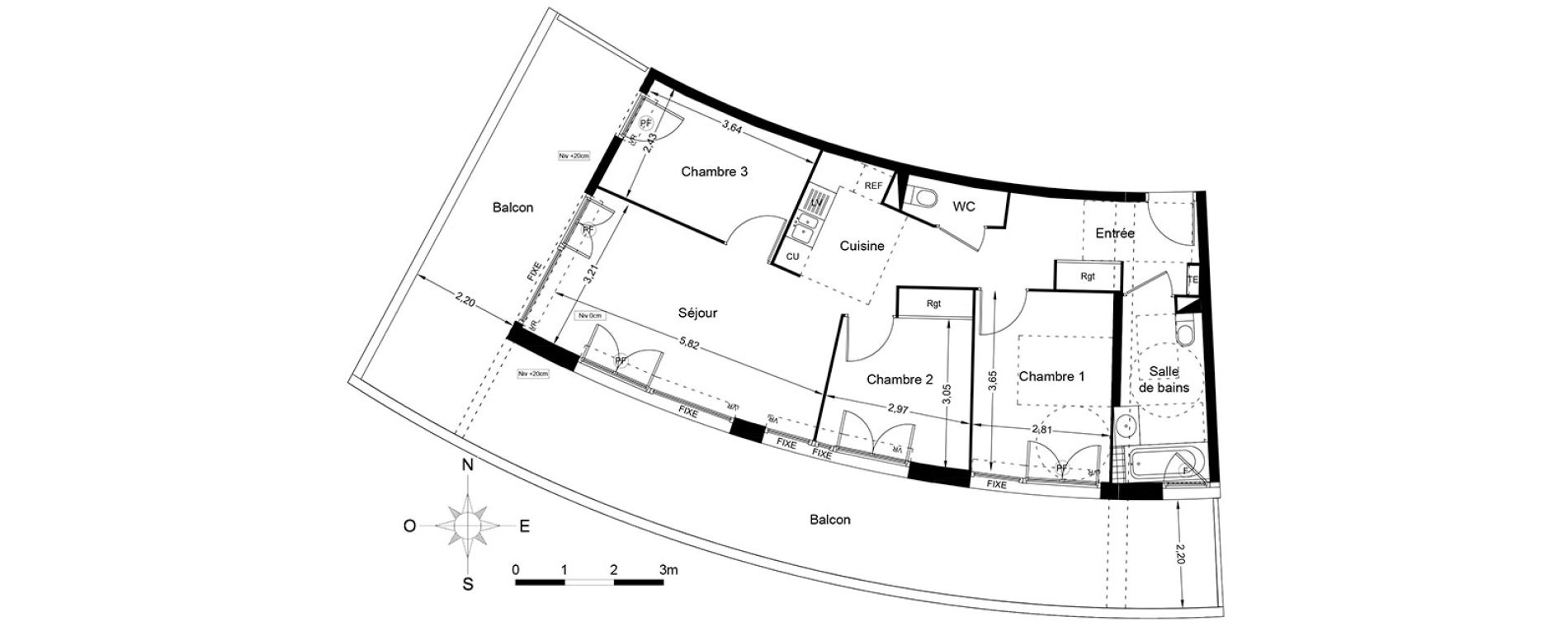 Appartement T4 de 70,95 m2 &agrave; Agde Centre