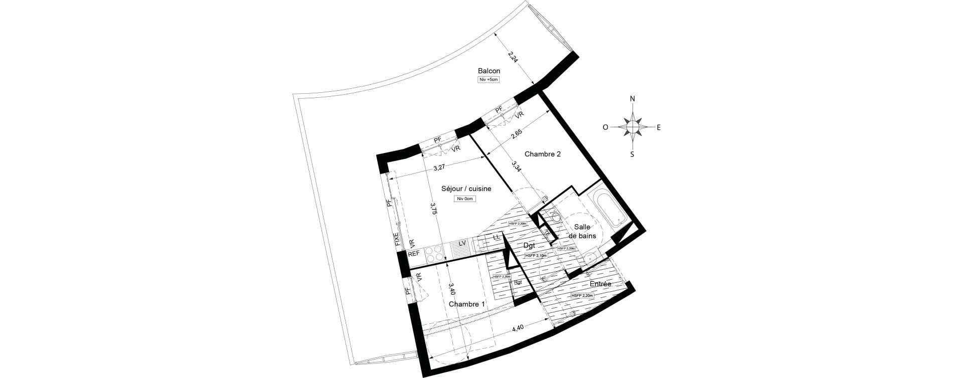 Appartement T3 de 48,70 m2 &agrave; Agde Centre