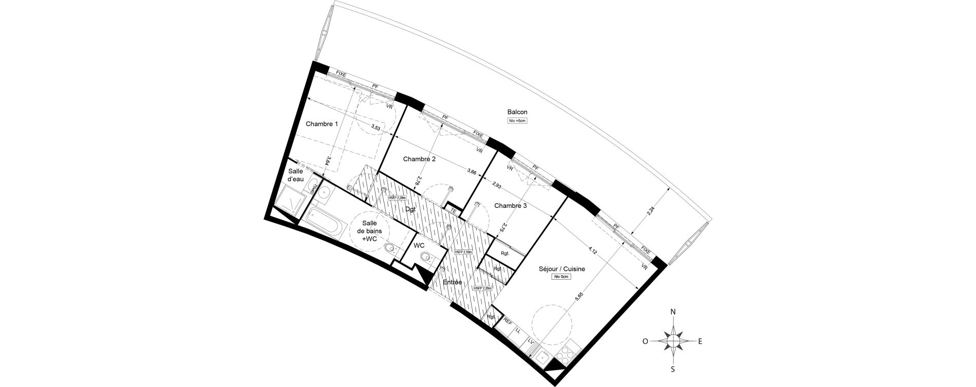 Appartement T4 de 74,40 m2 &agrave; Agde Centre