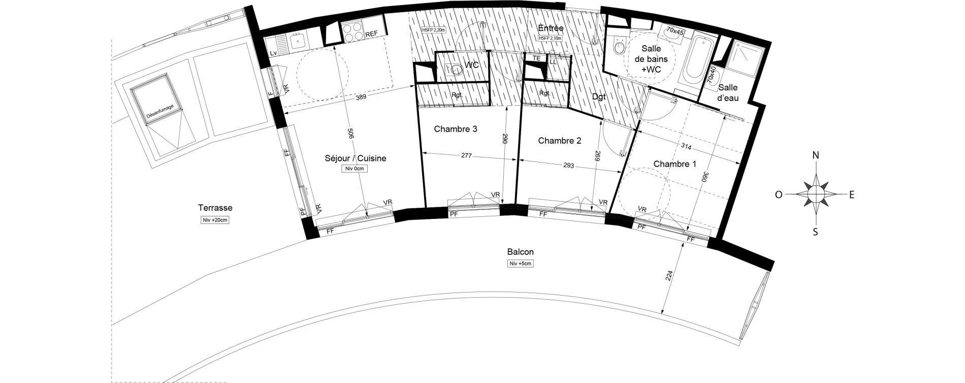 Appartement T4 de 73,55 m2 &agrave; Agde Centre