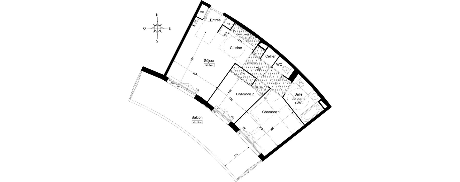 Appartement T3 de 56,60 m2 &agrave; Agde Centre