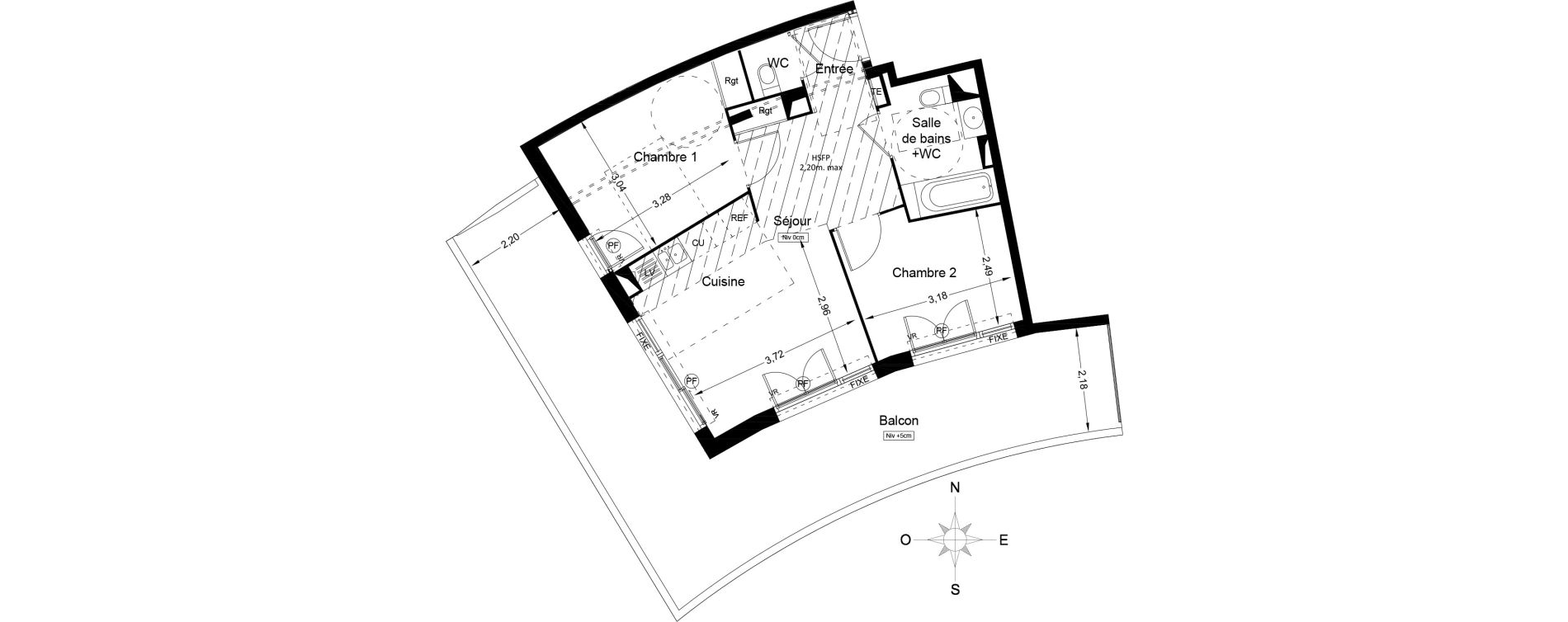 Appartement T3 de 52,70 m2 &agrave; Agde Centre