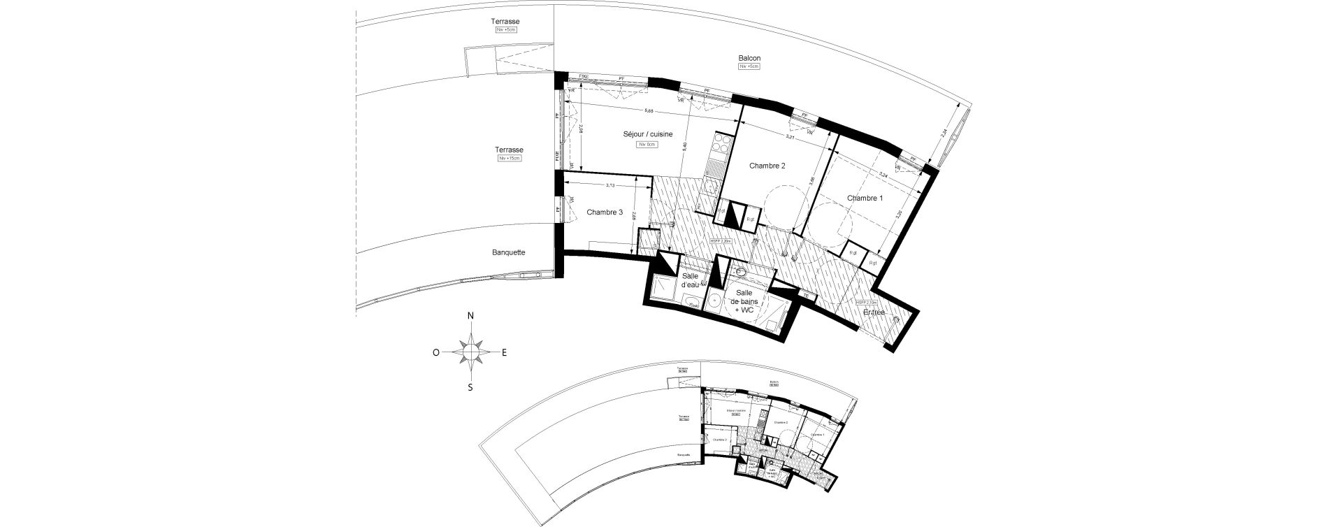 Appartement T4 meubl&eacute; de 71,00 m2 &agrave; Agde Les 7 fonts