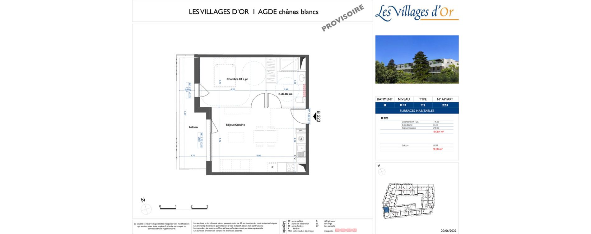 Appartement T2 de 44,87 m2 &agrave; Agde Route de sete