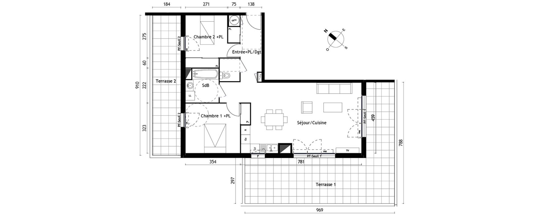 Appartement T3 de 71,15 m2 &agrave; Agde Centre