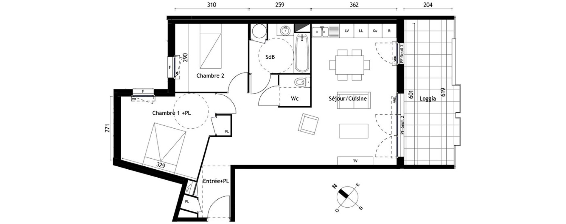 Appartement T3 de 66,35 m2 &agrave; Agde Centre