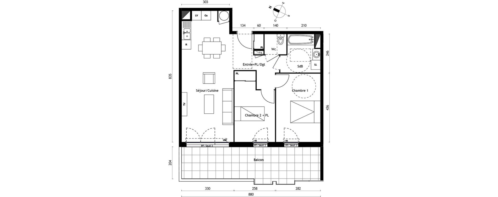 Appartement T3 de 62,25 m2 &agrave; Agde Centre