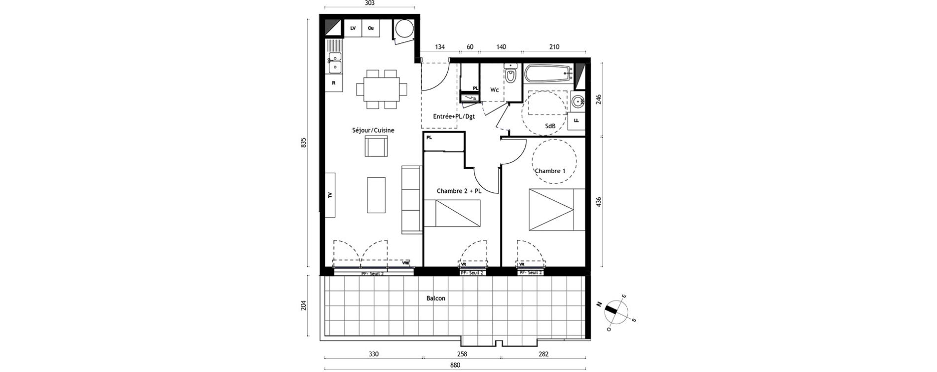 Appartement T3 de 62,35 m2 &agrave; Agde Centre