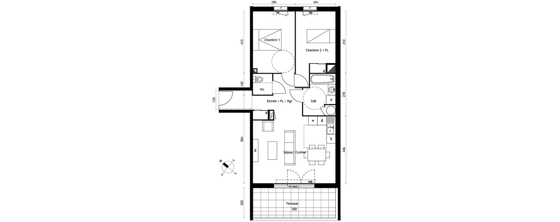 Appartement T3 de 64,00 m2 &agrave; Agde Centre