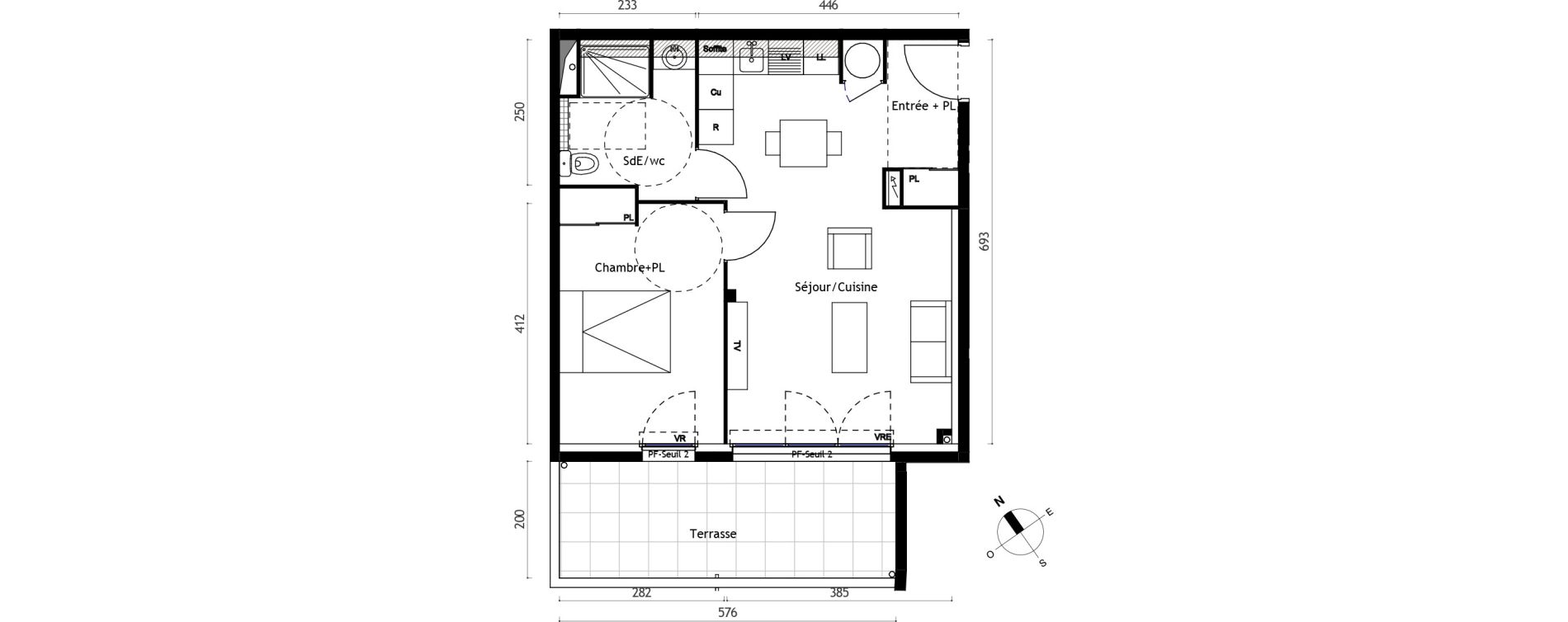 Appartement T2 de 45,50 m2 &agrave; Agde Centre