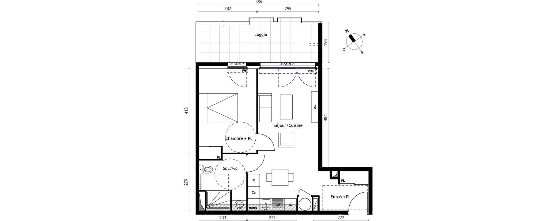 Appartement T2 de 44,10 m2 &agrave; Agde Centre