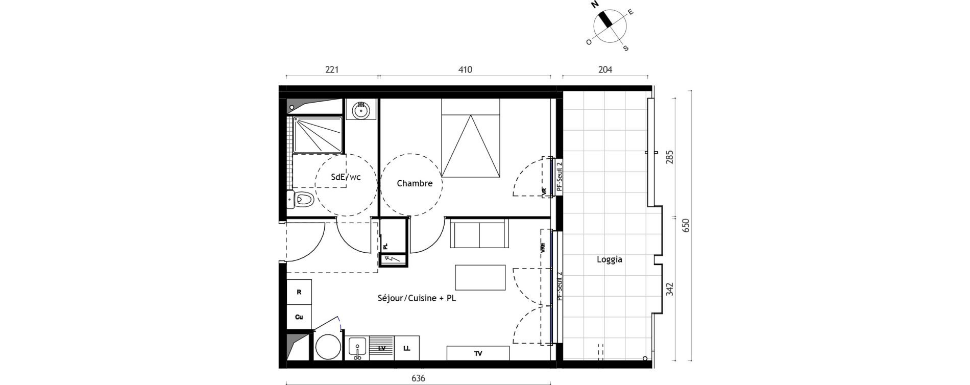 Appartement T2 de 38,30 m2 &agrave; Agde Centre