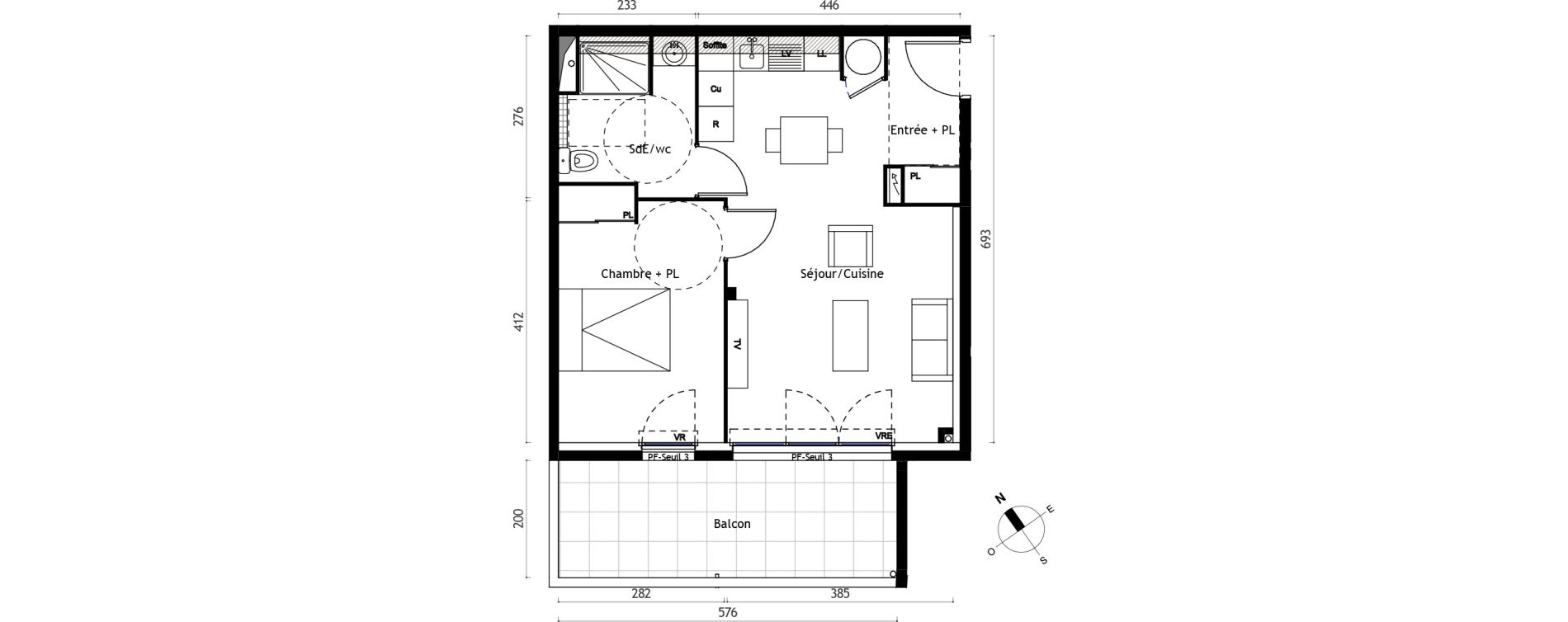 Appartement T2 de 45,50 m2 &agrave; Agde Centre