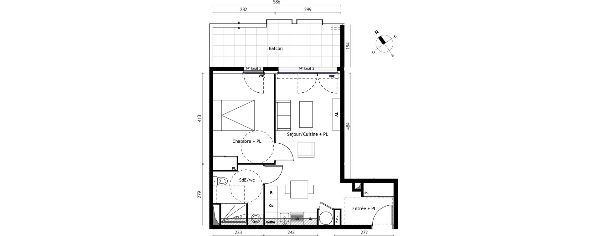 Appartement T2 de 44,10 m2 &agrave; Agde Centre