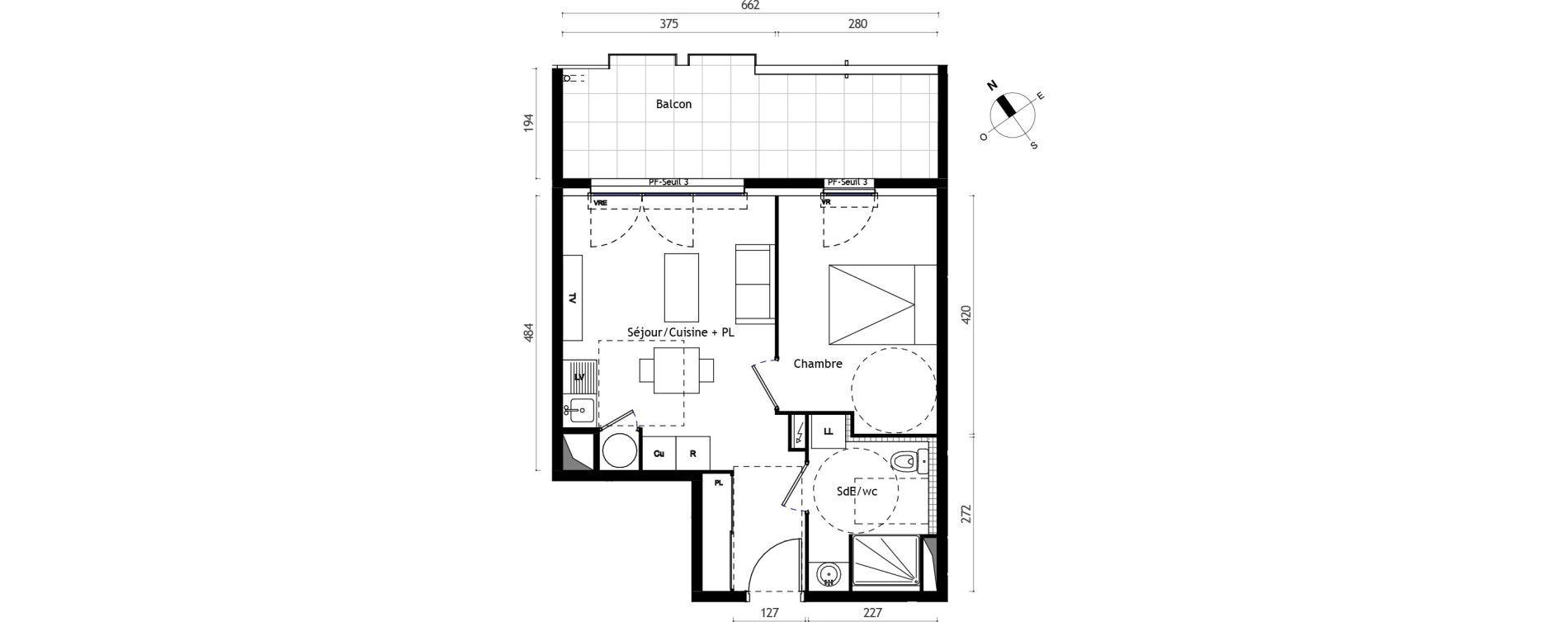 Appartement T2 de 39,15 m2 &agrave; Agde Centre