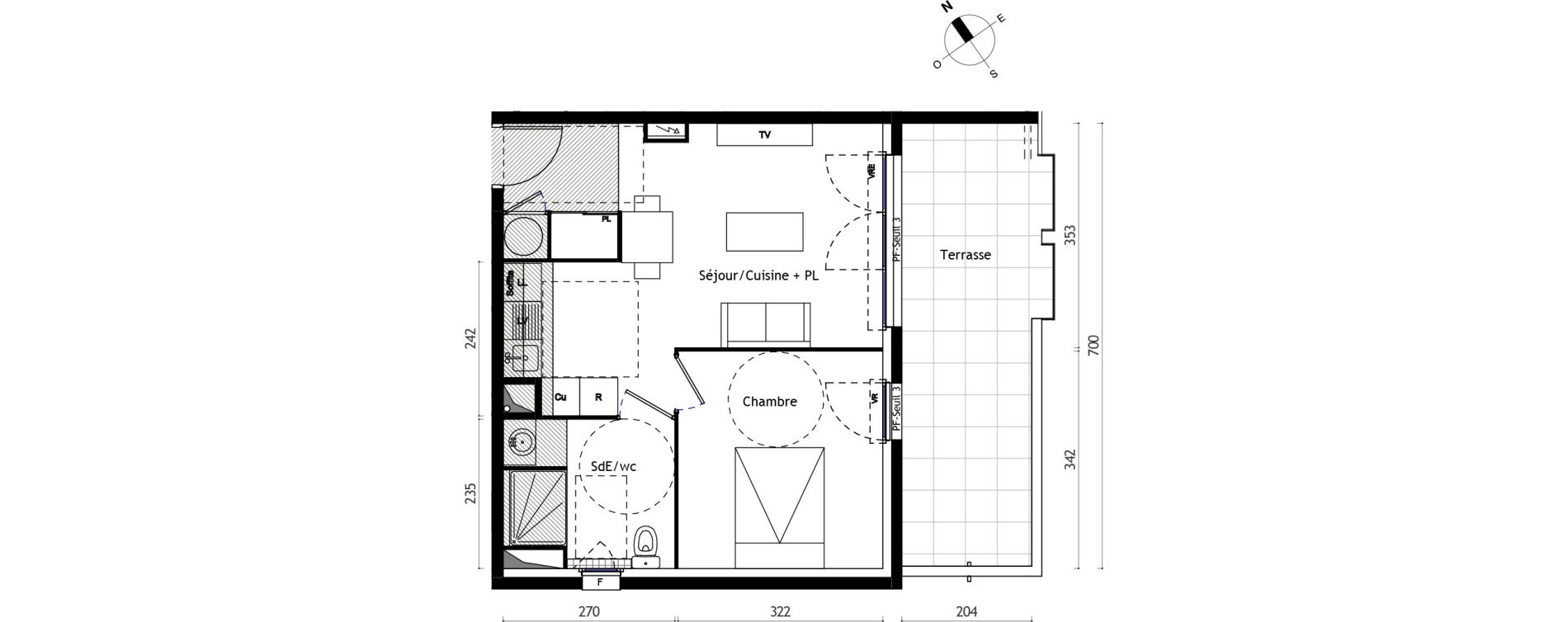 Appartement T2 de 40,15 m2 &agrave; Agde Centre