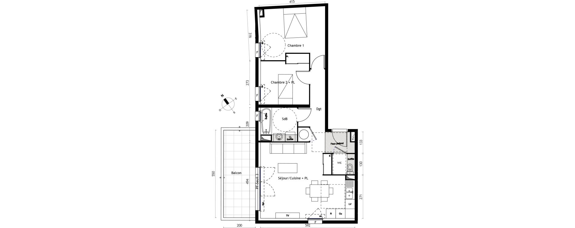 Appartement T3 de 60,85 m2 &agrave; Agde Centre