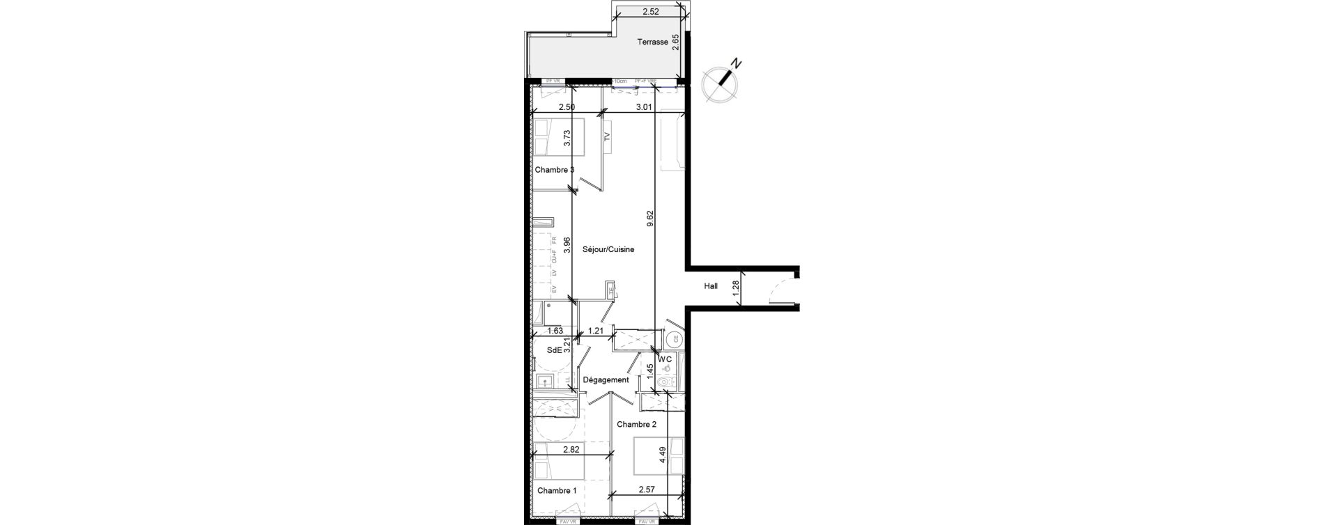 Appartement T4 de 88,68 m2 &agrave; Agde Mirabel