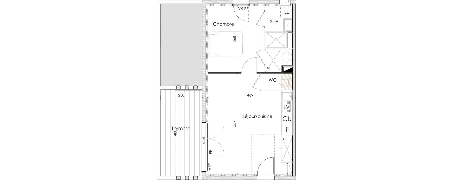 Appartement T2 de 42,15 m2 &agrave; Agde Route de sete