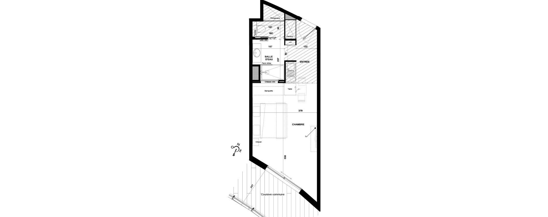 Appartement T1 meubl&eacute; de 34,00 m2 &agrave; Agde Village naturiste