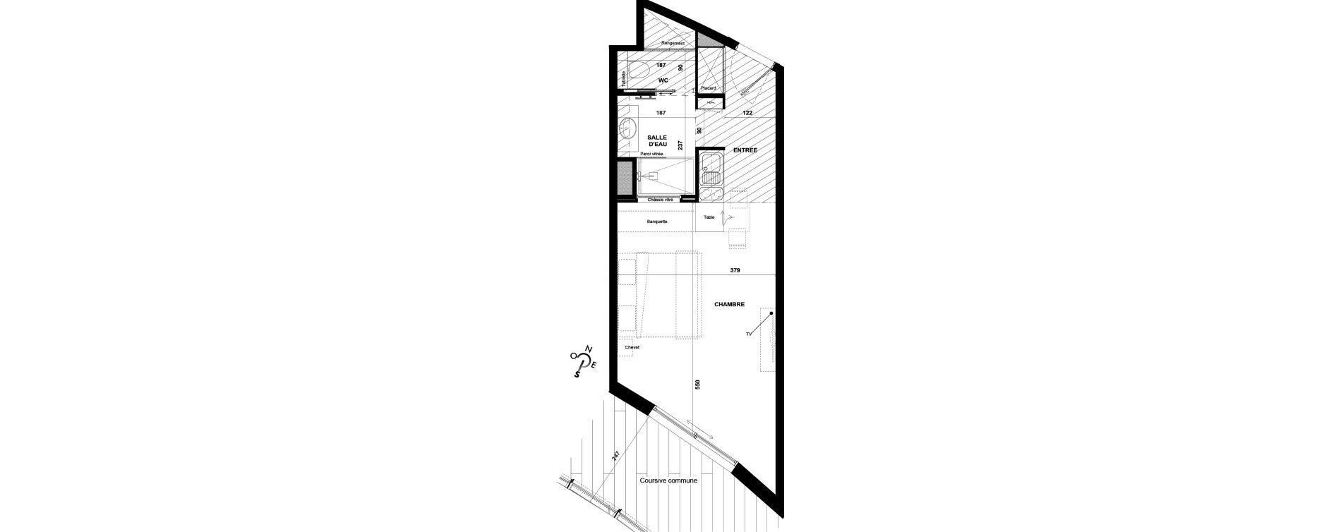 Appartement T1 meubl&eacute; de 34,00 m2 &agrave; Agde Village naturiste