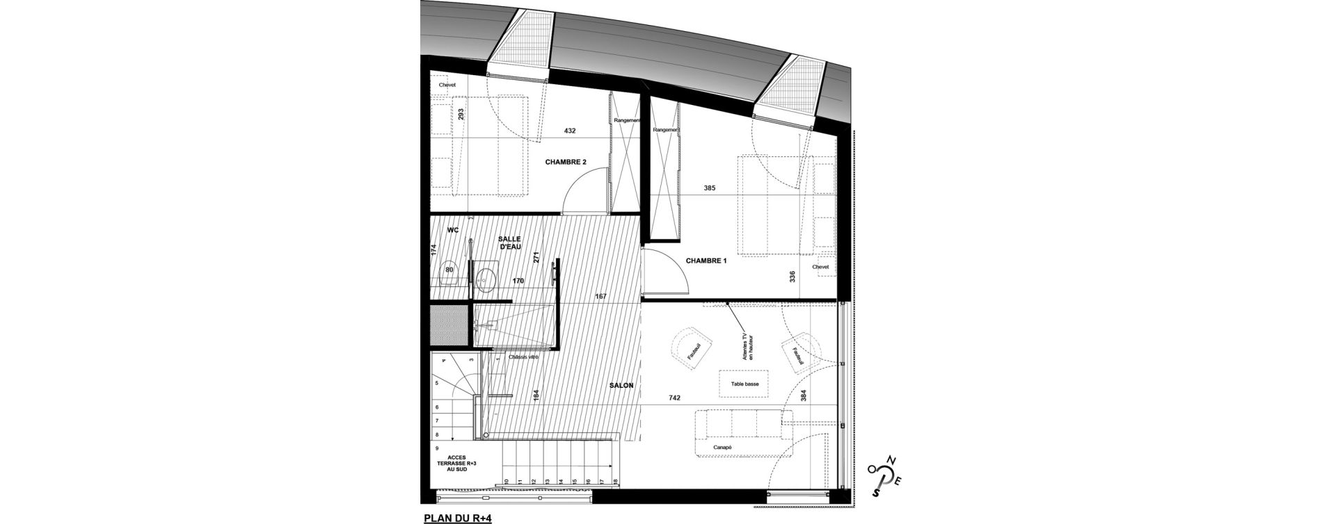 Duplex T3 meubl&eacute; de 87,55 m2 &agrave; Agde Village naturiste