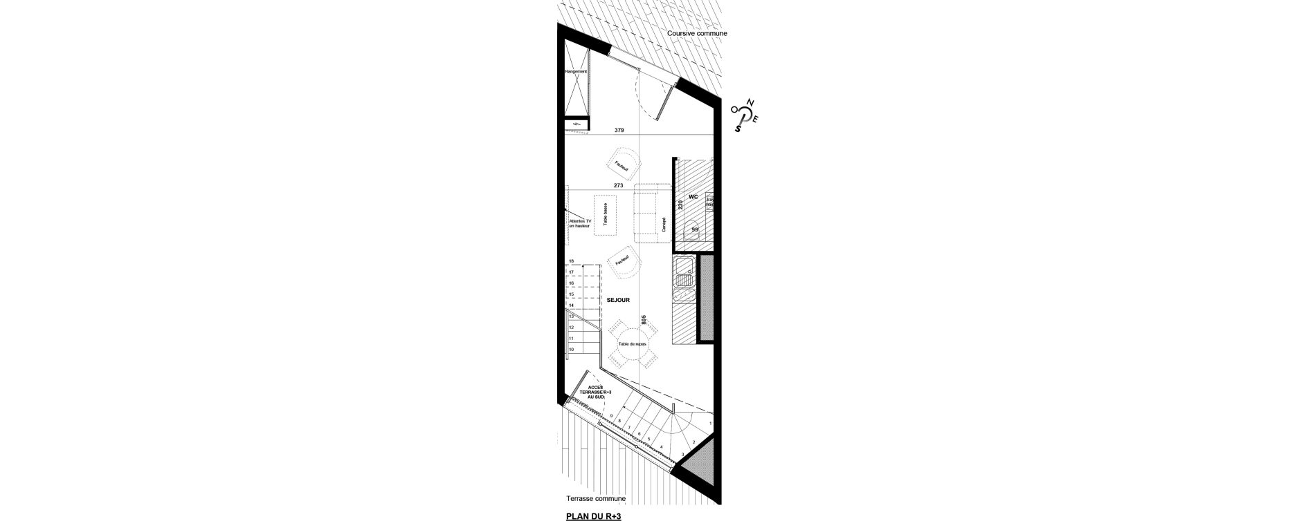 Duplex T2 meubl&eacute; de 56,30 m2 &agrave; Agde Village naturiste