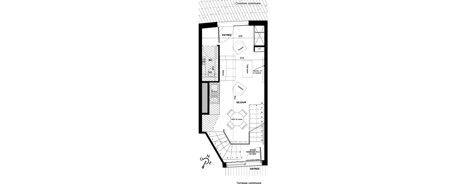 Duplex T2 meubl&eacute; de 48,20 m2 &agrave; Agde Village naturiste