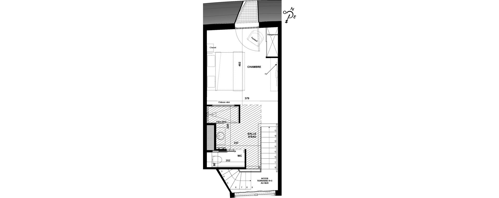 Duplex T2 meubl&eacute; de 48,20 m2 &agrave; Agde Village naturiste
