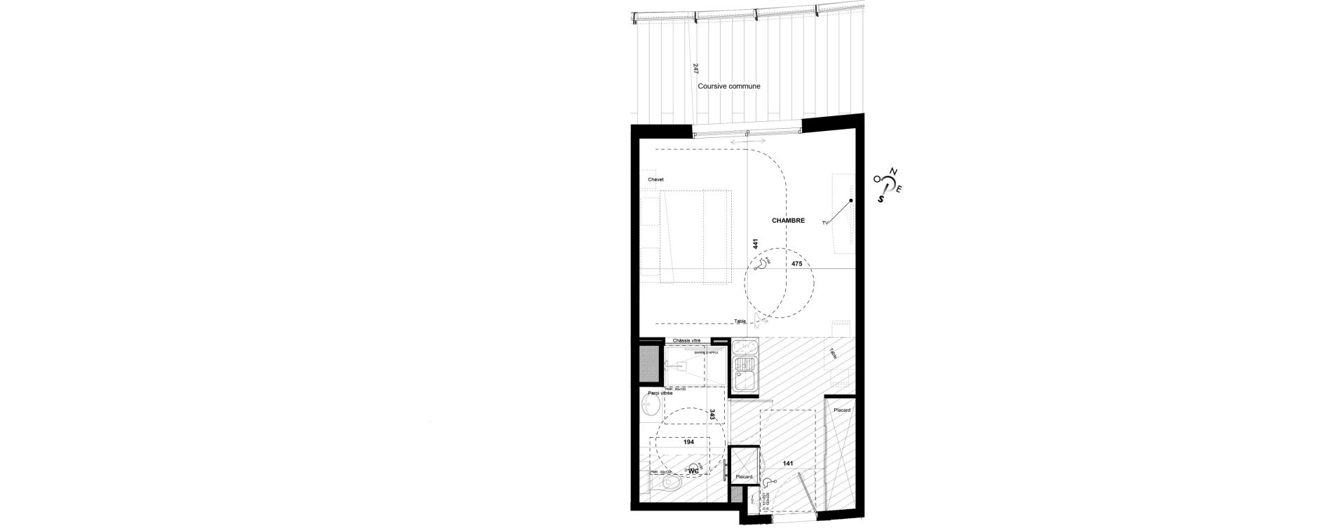 Appartement T1 meubl&eacute; de 37,05 m2 &agrave; Agde Village naturiste