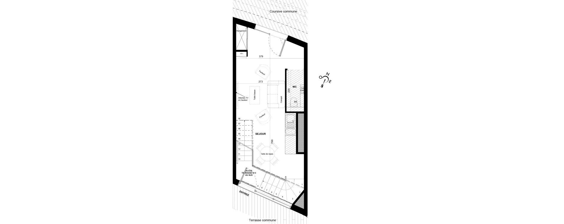 Duplex T2 meubl&eacute; de 53,00 m2 &agrave; Agde Village naturiste