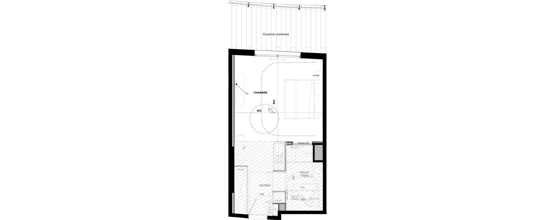 Appartement T1 meubl&eacute; de 36,15 m2 &agrave; Agde Village naturiste