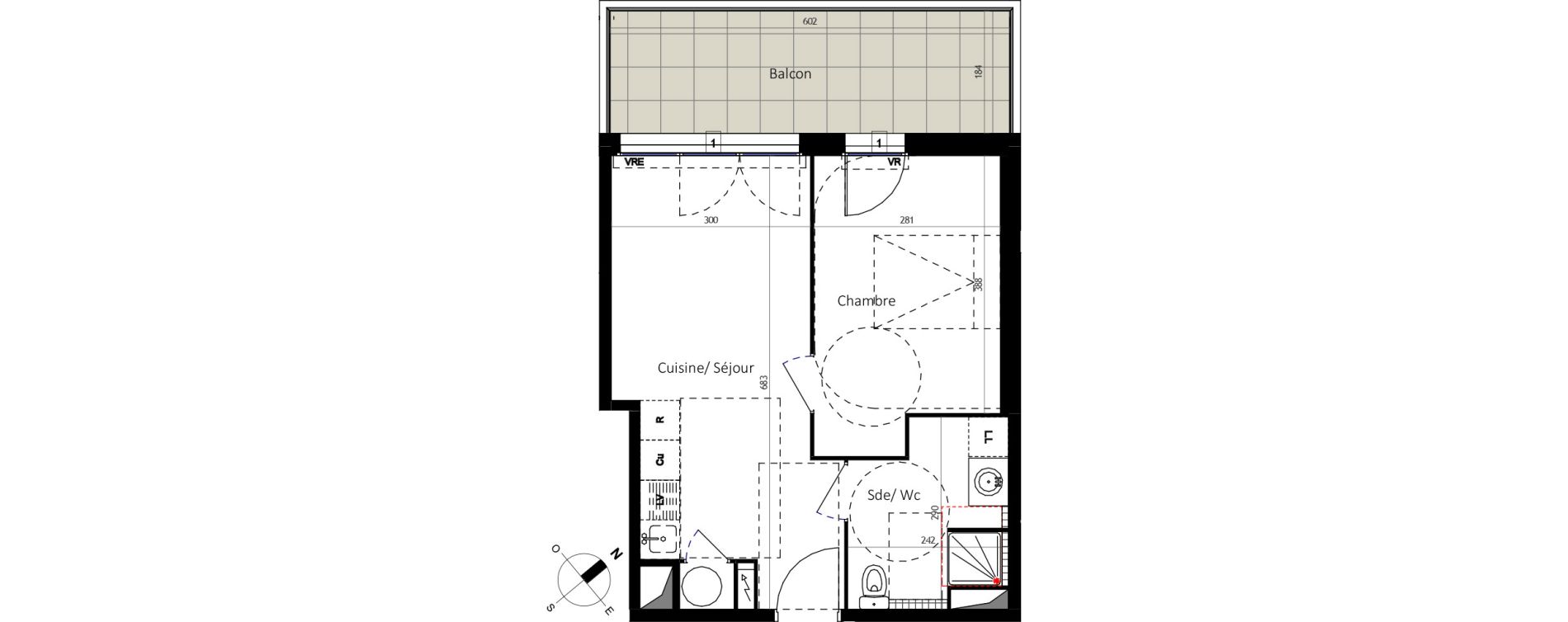 Appartement T2 de 37,50 m2 &agrave; Agde Coop&eacute;rative