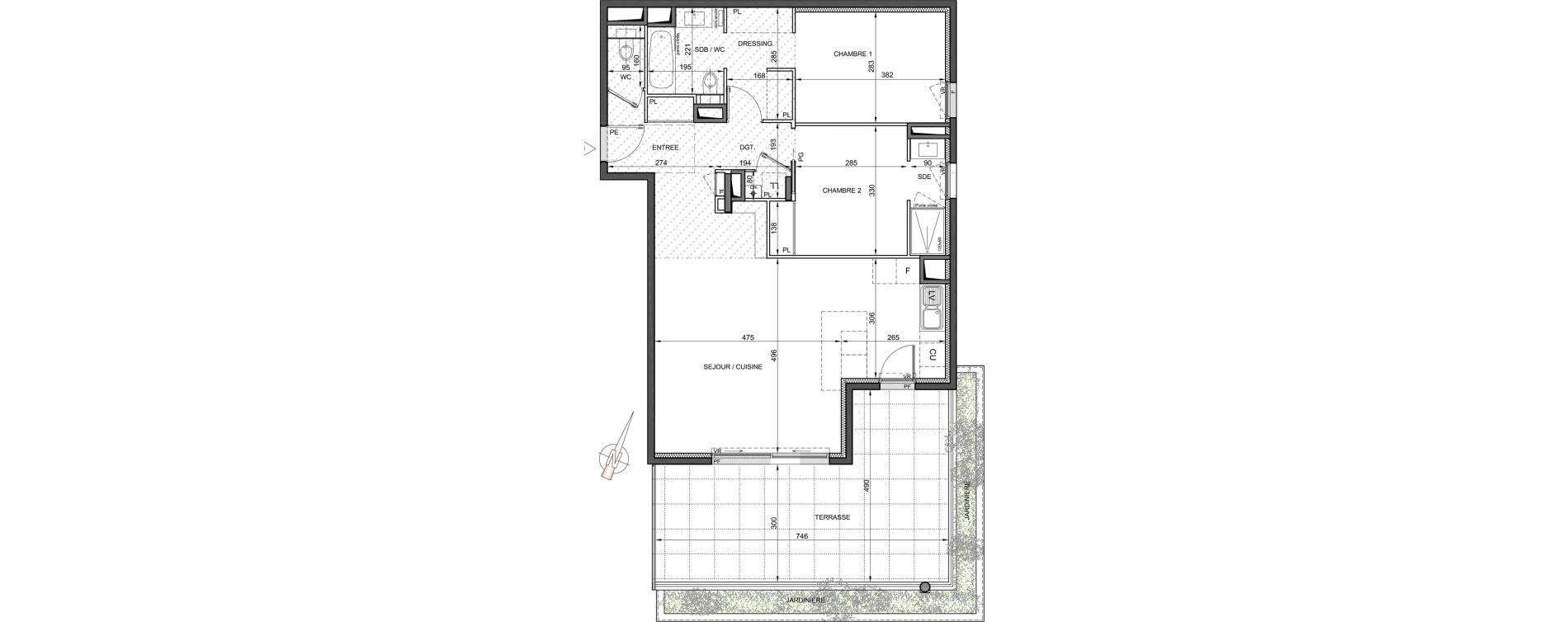 Appartement T3 de 79,20 m2 &agrave; Baillargues Centre