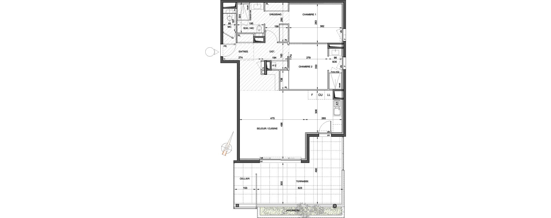 Appartement T3 de 79,30 m2 &agrave; Baillargues Centre