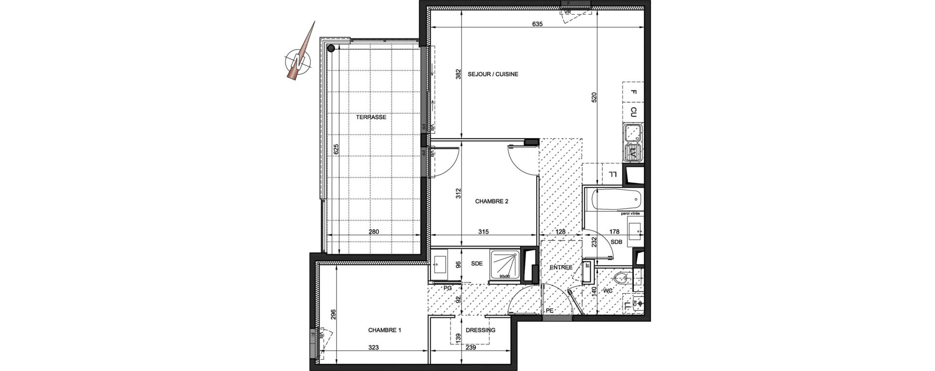 Appartement T3 de 68,00 m2 &agrave; Baillargues Centre