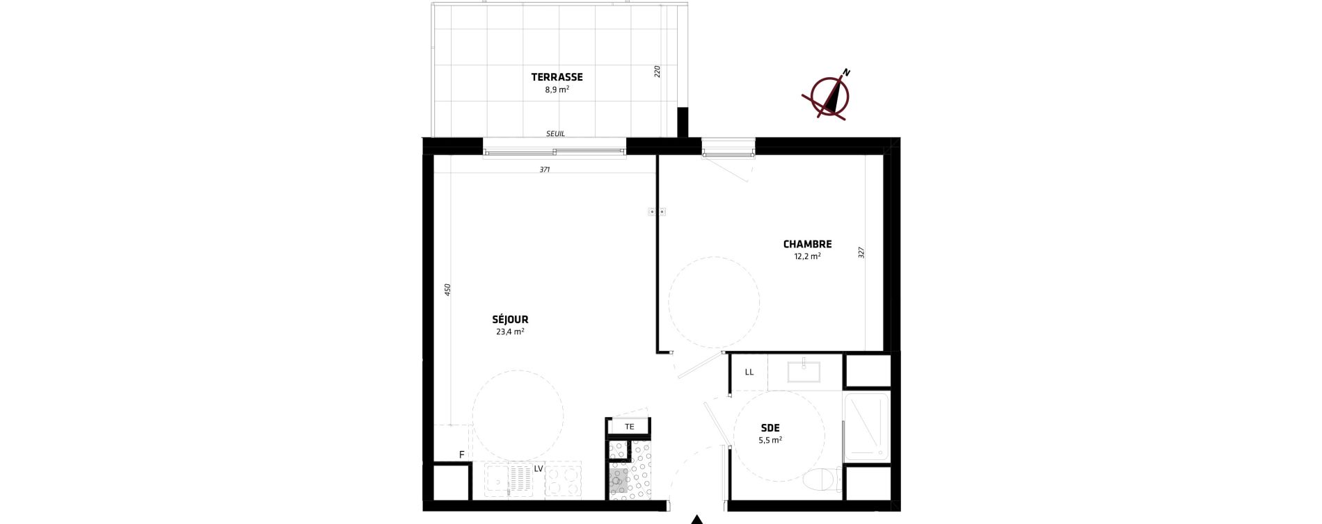 Appartement T2 de 41,10 m2 &agrave; Baillargues Centre