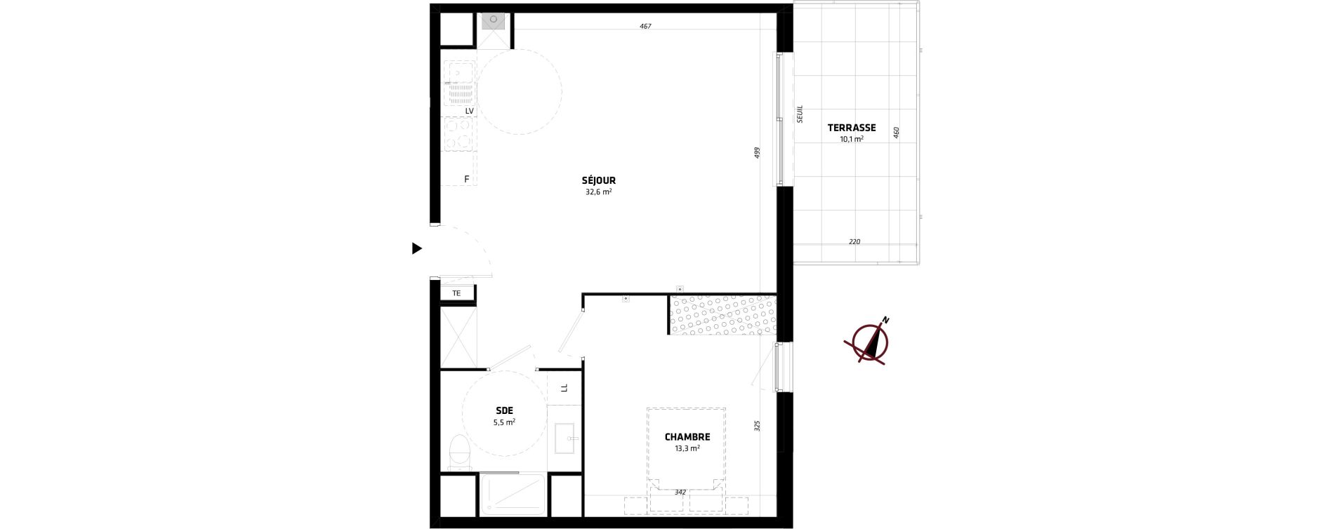 Appartement T2 de 51,10 m2 &agrave; Baillargues Centre