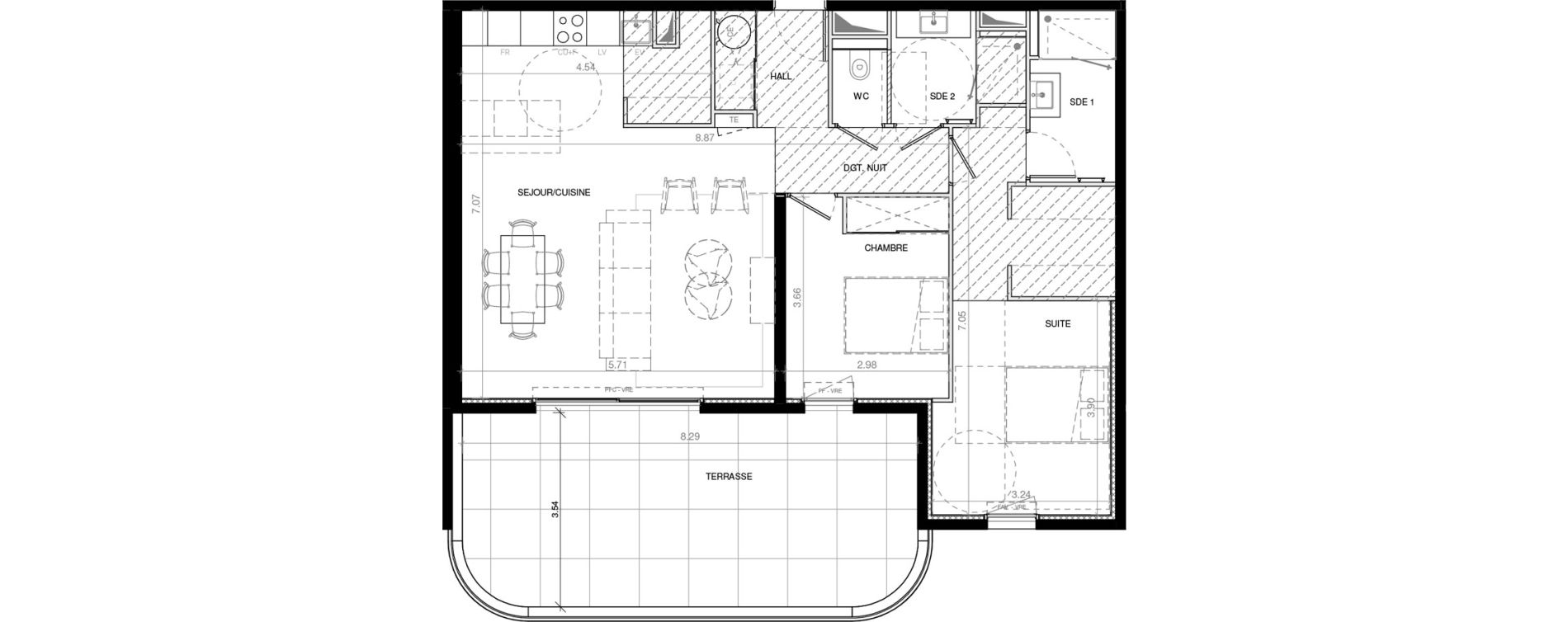 Appartement T3 de 86,42 m2 &agrave; Baillargues Centre