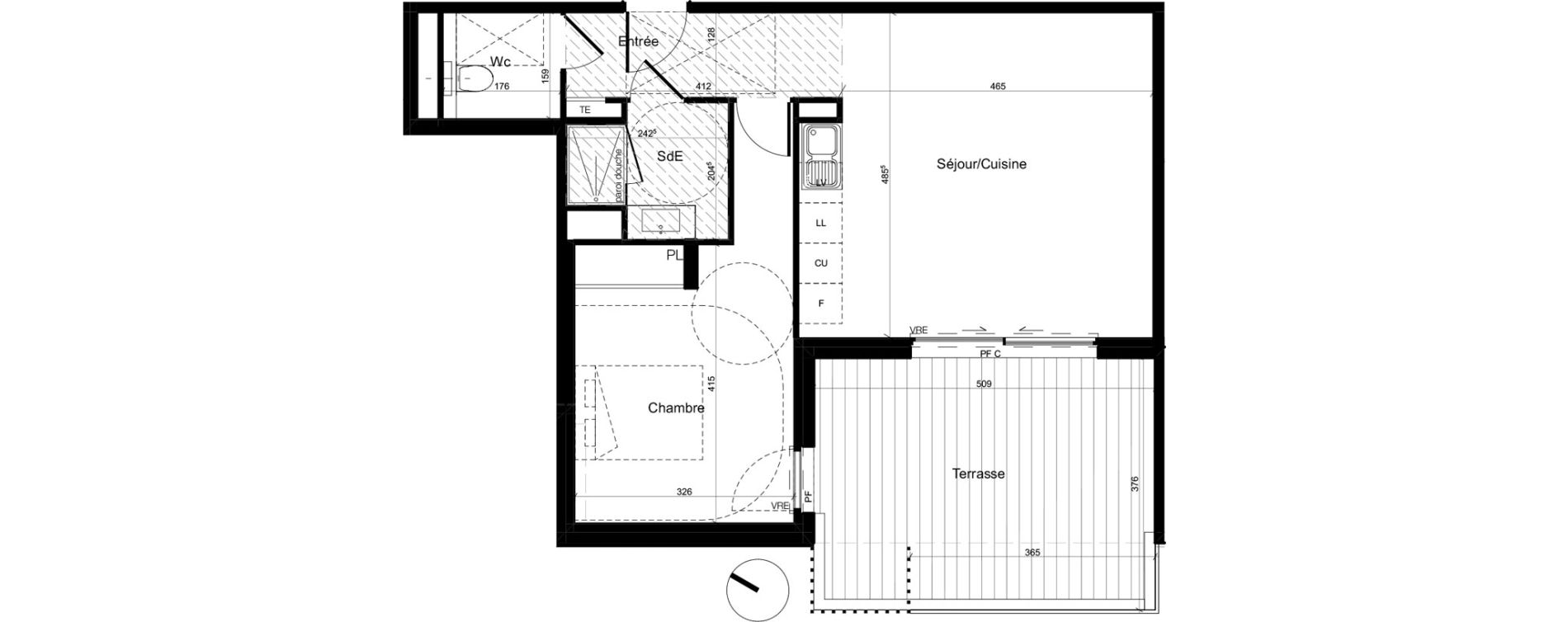 Appartement T2 de 52,24 m2 &agrave; Baillargues Centre