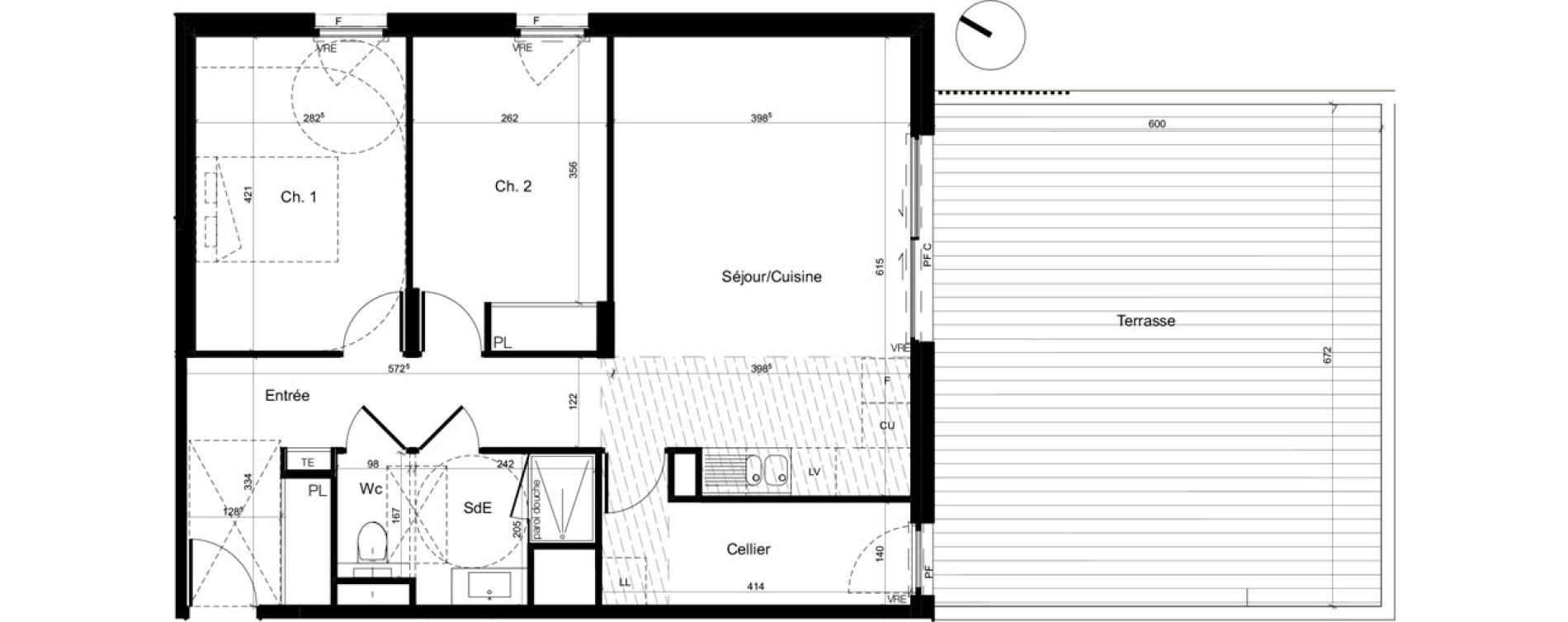 Appartement T3 de 69,46 m2 &agrave; Baillargues Centre