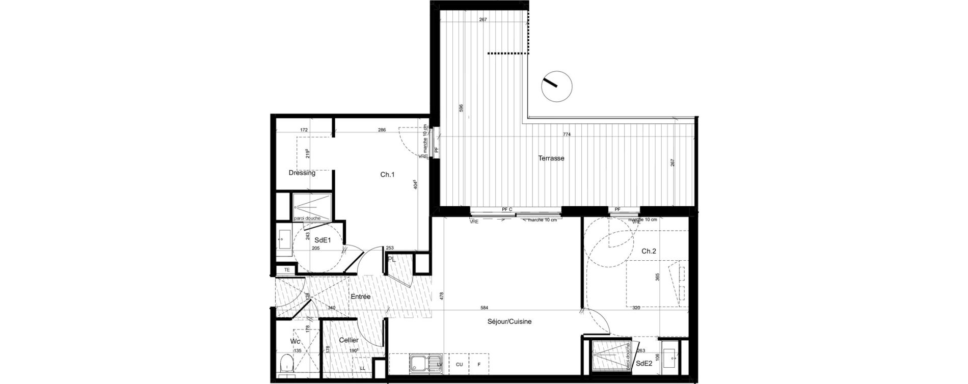 Appartement T3 de 70,09 m2 &agrave; Baillargues Centre