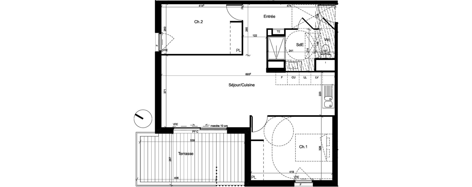 Appartement T3 de 65,40 m2 &agrave; Baillargues Centre