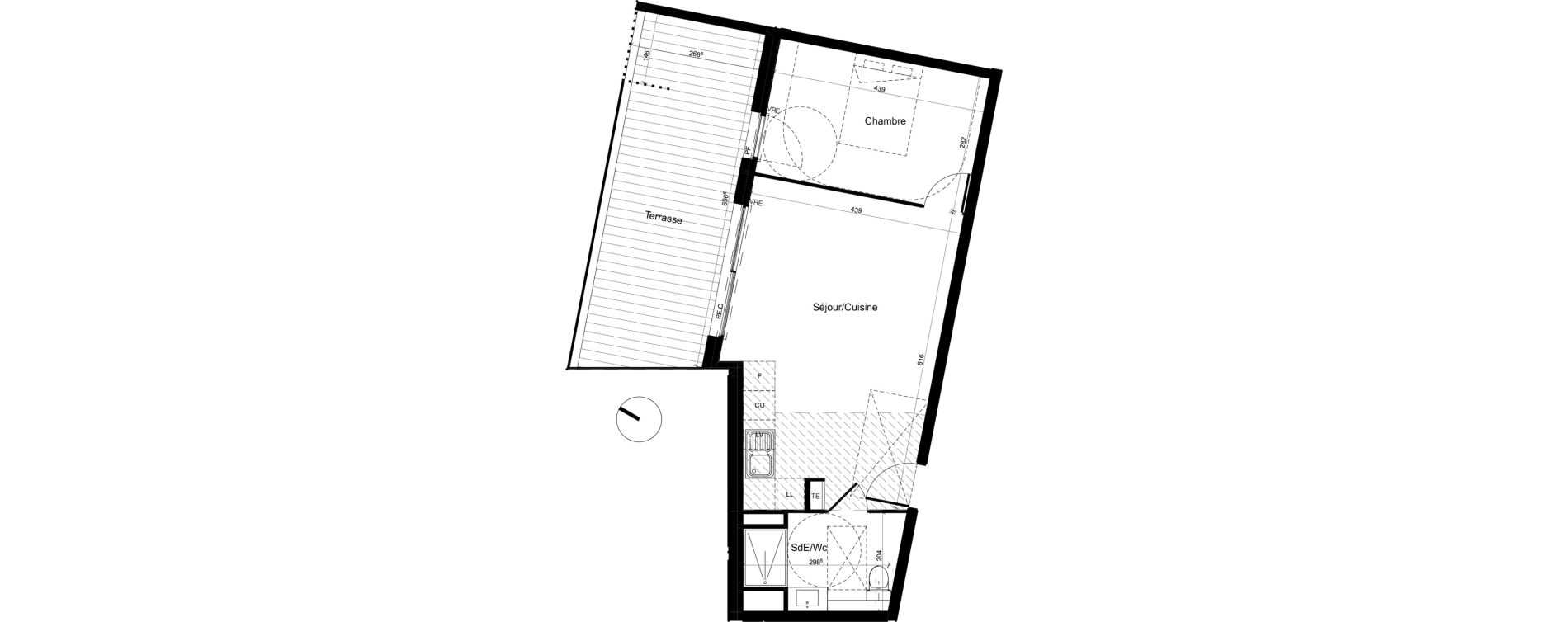 Appartement T2 de 44,34 m2 &agrave; Baillargues Centre