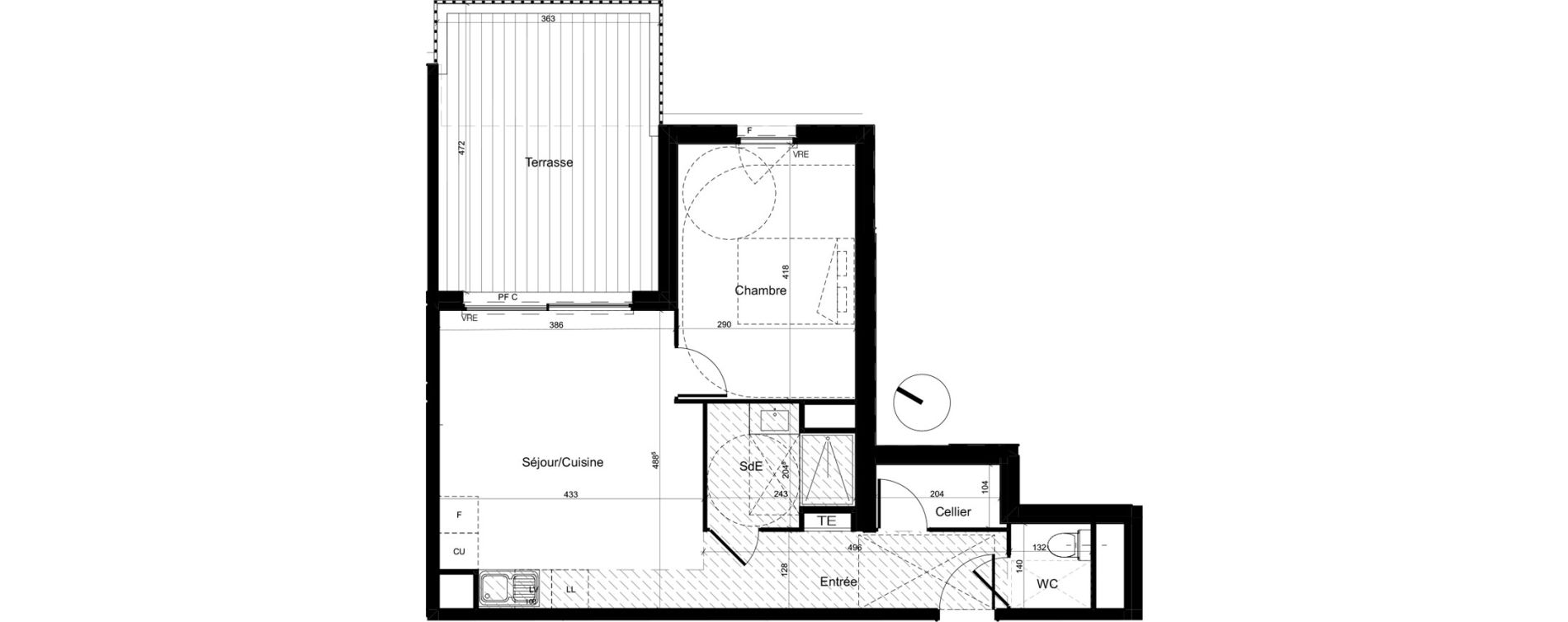 Appartement T2 de 46,69 m2 &agrave; Baillargues Centre