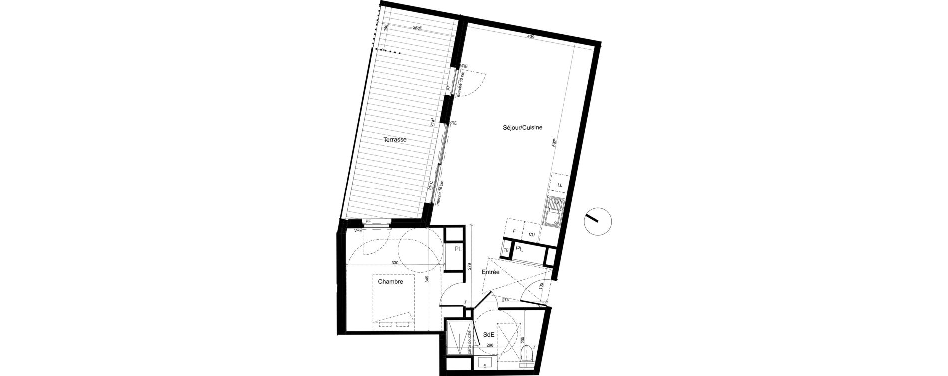 Appartement T2 de 55,53 m2 &agrave; Baillargues Centre