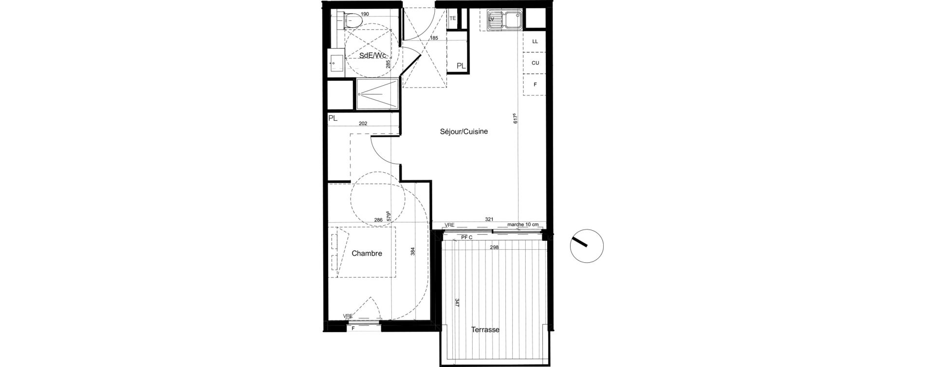 Appartement T2 de 42,75 m2 &agrave; Baillargues Centre