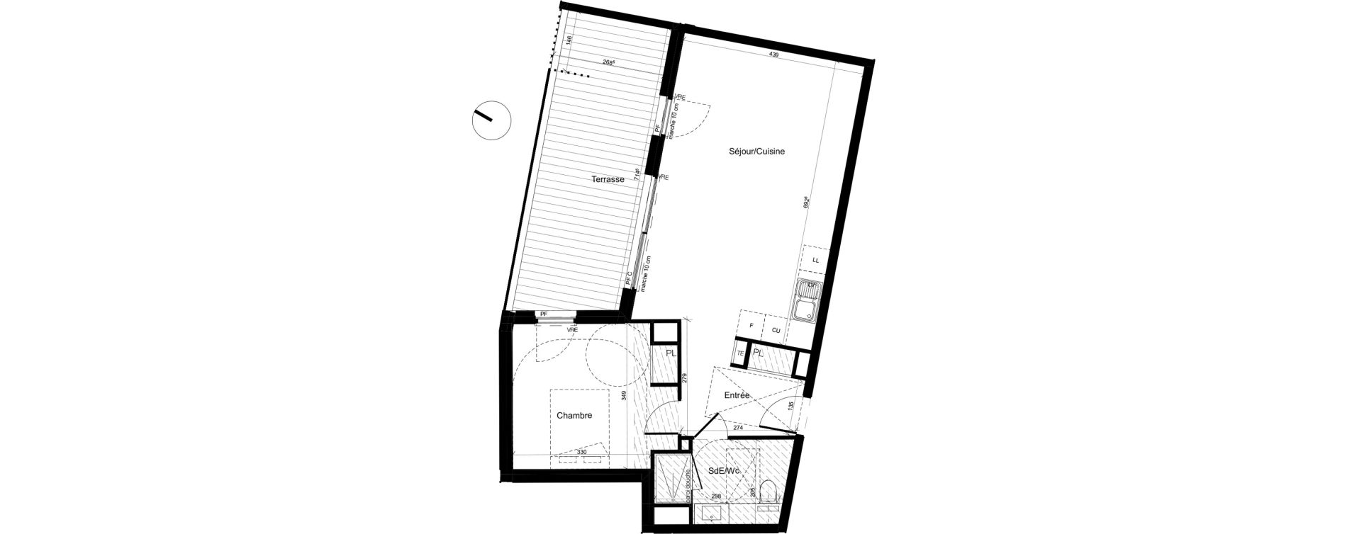 Appartement T2 de 55,53 m2 &agrave; Baillargues Centre