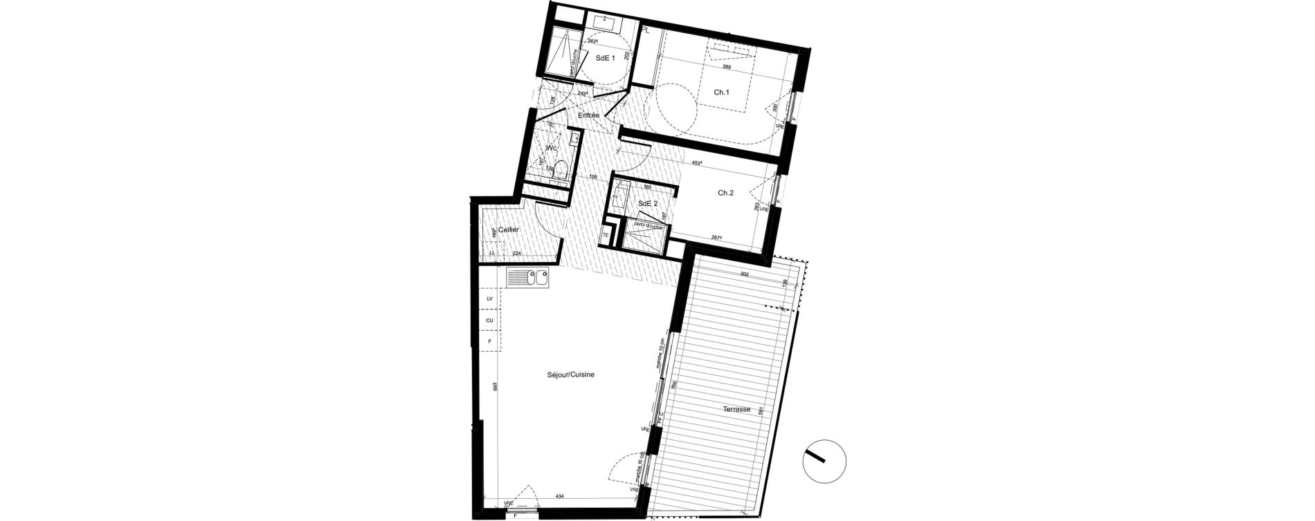 Appartement T3 de 79,57 m2 &agrave; Baillargues Centre