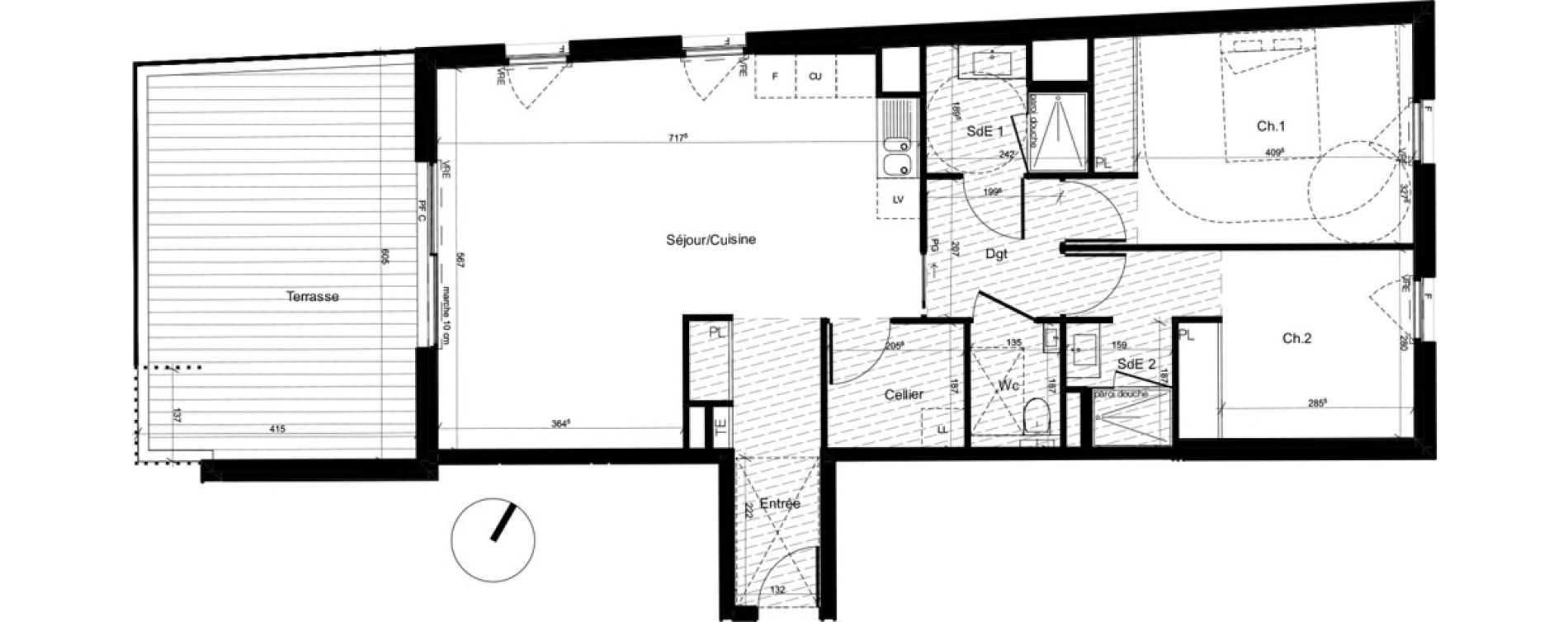 Appartement T3 de 84,73 m2 &agrave; Baillargues Centre
